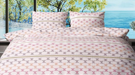 Housse de couette Romanette Kapla - Lits jumeaux - 240x200/220 cm - Rose