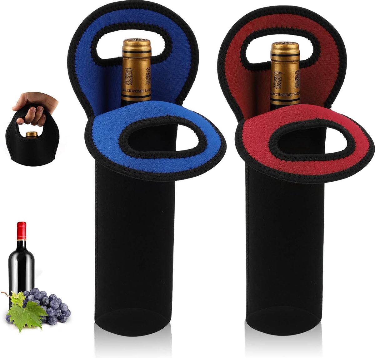 Onmiddellijke koeling Houdt drank koud Houd koele waterdranken geïsoleerd (rood, blauw (pak van 2) Enkele verpakking