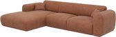 Bol.com Vente-unique Grote hoekbank met hoek links van terracottakleurige stof met structuur POGNI van Maison Céphy aanbieding