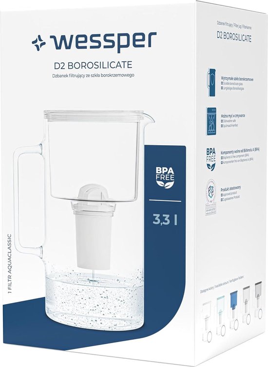 Dafi Atria Classic Waterfilter Kan 2.4L 2 filters Wit BPA Vrij
