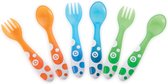 Ensemble de couverts pour enfants Munchkin - 3 Fourchettes et 3 Cuillères - Oranje/ Blauw/ vert