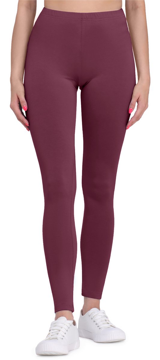Bellivalini BLV-BLV50-147-LE Dames Leggings - Sport - Vrijetijdsbroek - Lang - Viscose - Sporbroek - Yogabroek - Wijnrood - XL