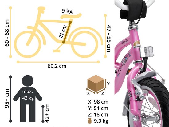 Bikestar 12 inch Cruiser kinderfiets, roze van Bikestar — afbeelding 5