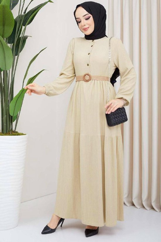 MODABOUT Lange jurk Abaya hijabjurk dames - NELB0007D0051BEJ