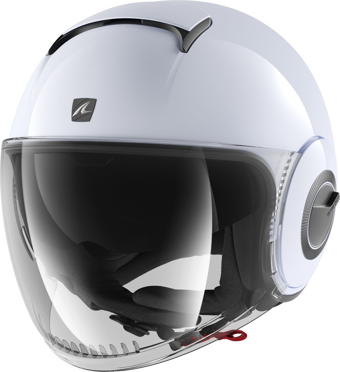 Shark Shark Nano Blank White Silver Glossy W01 XS - Maat XS - Helm