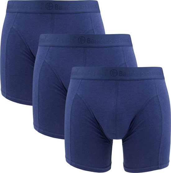 Comfortabel & Zijdezacht Bamboo Basics Rico - Bamboe Boxershorts Heren (Multipack 3 stuks) - Onderbroek - Ondergoed - Navy - S