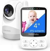 HELLOBABY Babyfoon - Babyfoon Met Camera - Baby Monitor - Draaibare Camera - Met Nachtzicht Toezicht - 2 x Digitale Zoom - Terugspreekfunctie - Wit