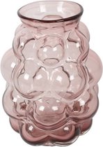 Countryfield Bloemenvaas Bubblegum Medium - transparant glas - lichtroze - D16 x H21 cm - handgemaakte vaas