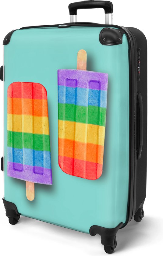 NoBoringSuitcases.com - Koffer groen - Grote reiskoffer met 4 wielen - Trolley op wieltjes 72 liter - Rolkoffer groot - Ruimbagage valies 20kg - Valiezen voor volwassenen - Hardcase medium - Suitcase large TSA slot - Reisbagage & reisaccessoires XL