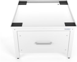 Wasophoogte® Wasmachine verhoger met lade - Wasmachine opbouwmeubel - Wasmachine sokkel - 42cm hoog - Wit - Universeel - Inclusief Lekbak