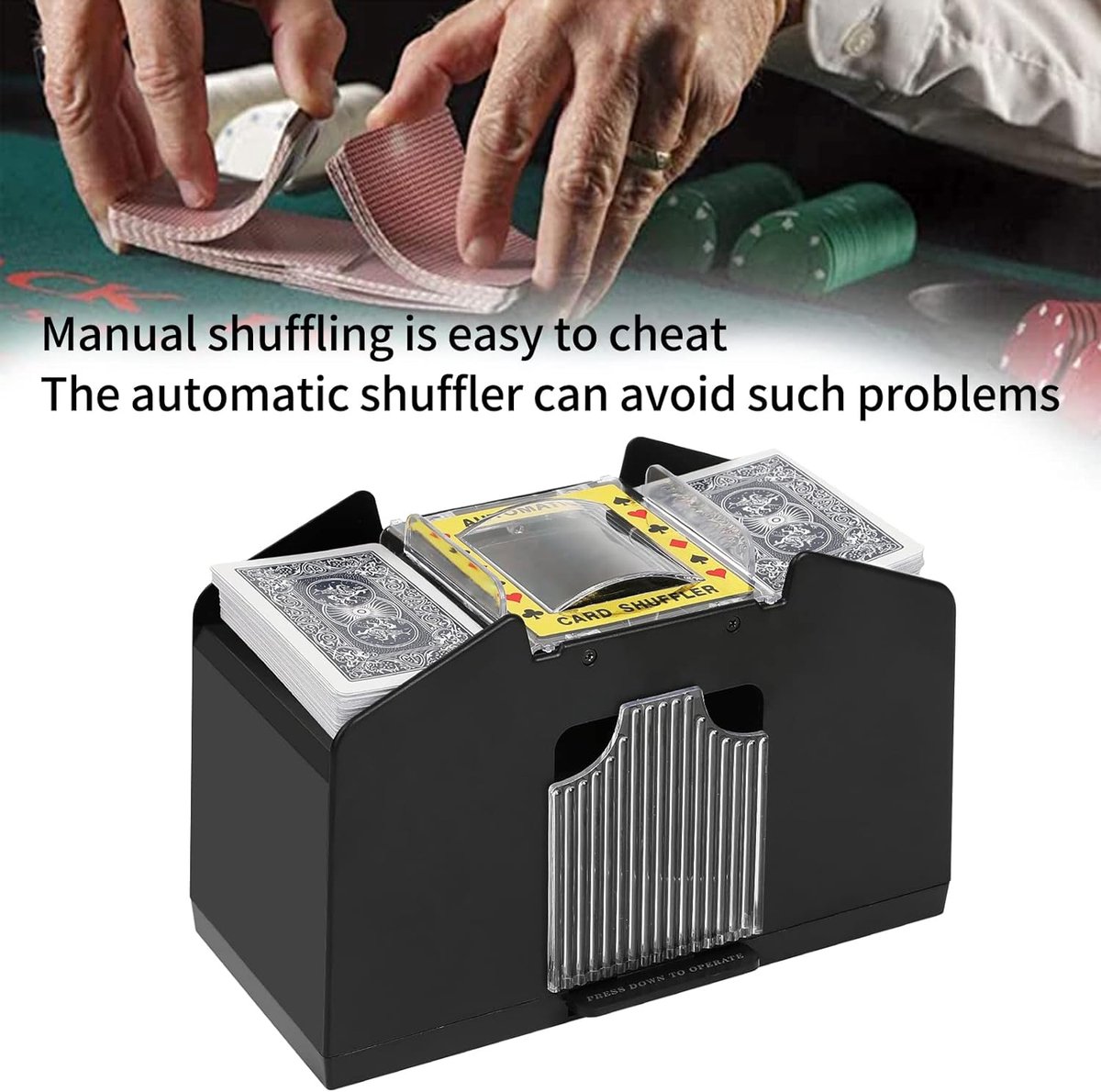 Ruiqas Poker Card Shuffler 4 Deck, Machine de mélange de Cartes à Piles électrique Automatique pour Home Party Club