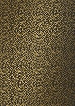 Kerstpapier Mini Stippen Zwart Goud K691641-9 - Toonbankrol breedte 60cm - 200m lang