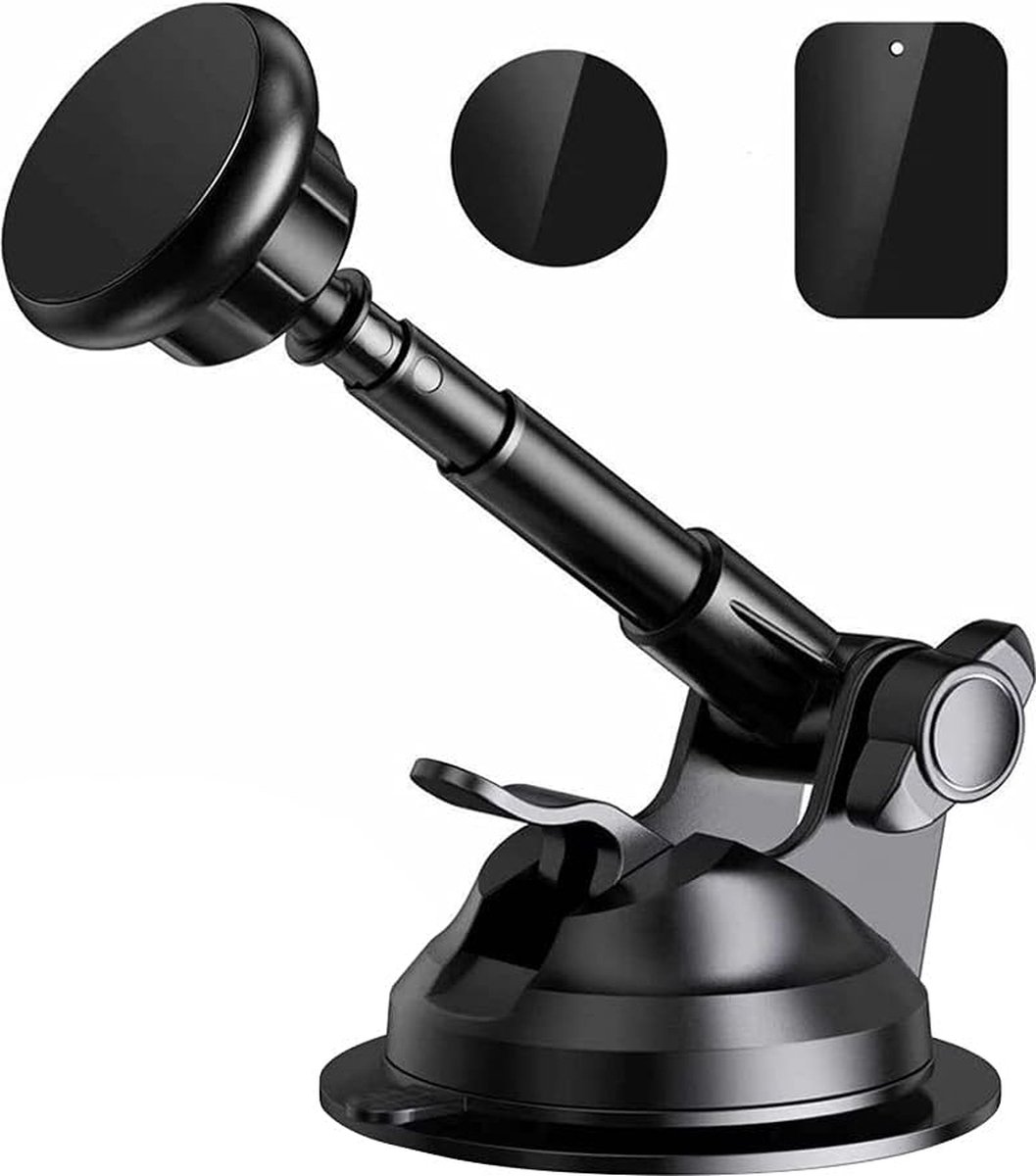 Universele Autohouder Telefoon - Sterke Zuignap - Magnetisch incl. 2x Magneet plaatjes - Geschikt voor Dashboard - Voorruit - Raam - Bureau - Auto Accessoires - Telefoonhouders Auto Magnetisch - GSM Houder Auto - Smartphonehouder