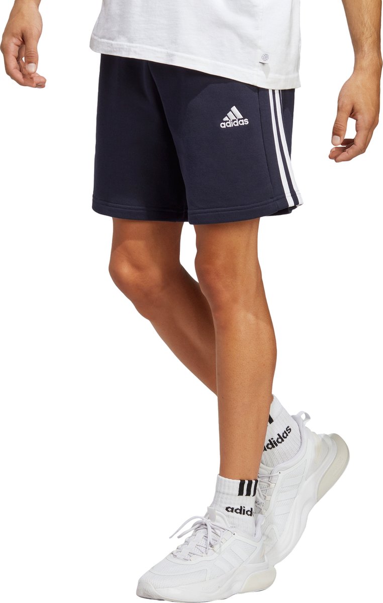 adidas Sportswear Essentials French Terry 3-Stripes Short Heren Blauw