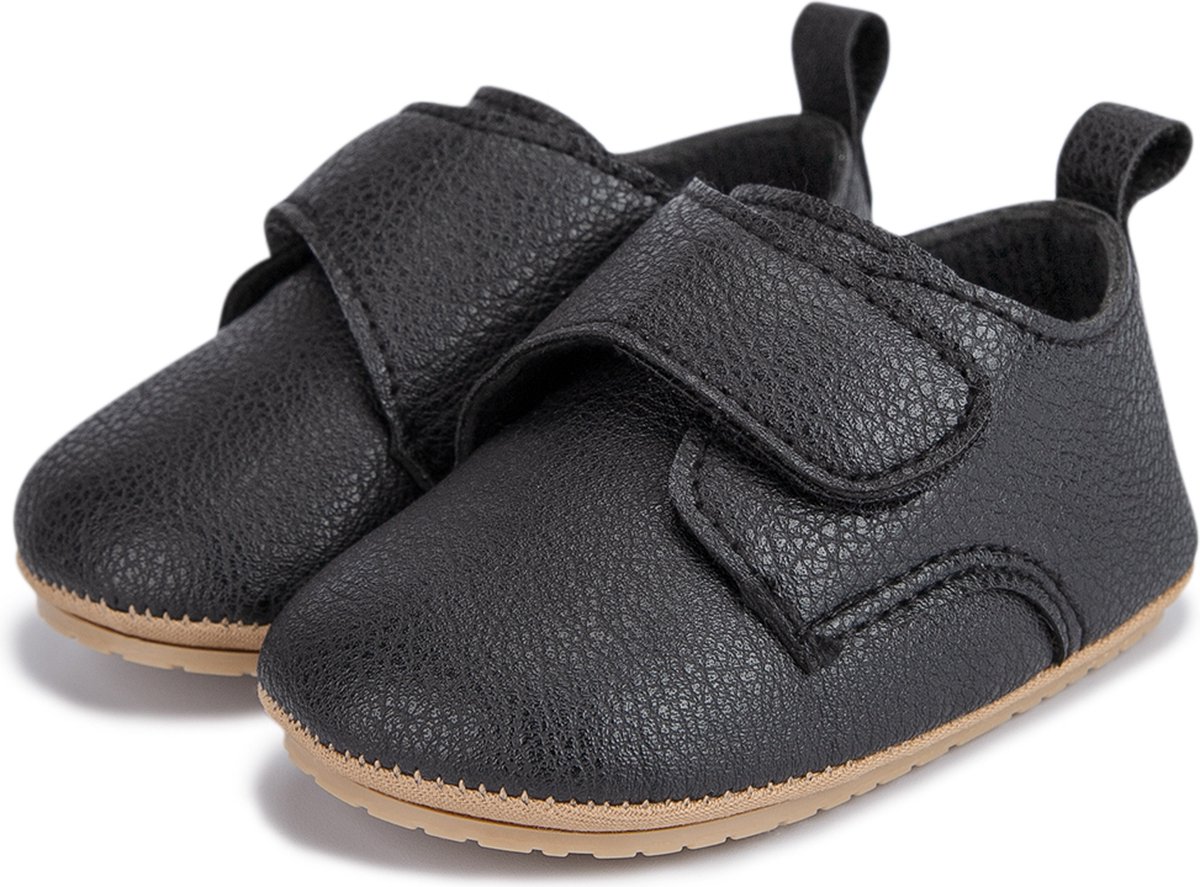 Baby schoentjes – Babyschoenen - PU Leer - Maat 18-19 - 12 cm - Zwart