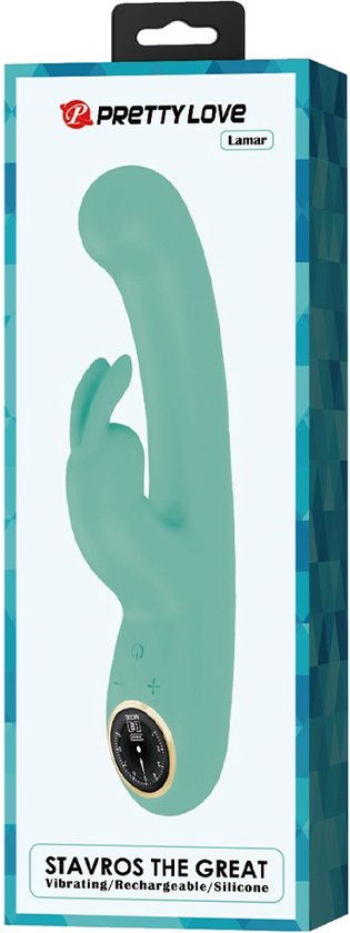 Pretty Love - Lamar - Vibromasseur Rabbit - Vibromasseur Tarzan - Avec écran LCD - Bleu clair