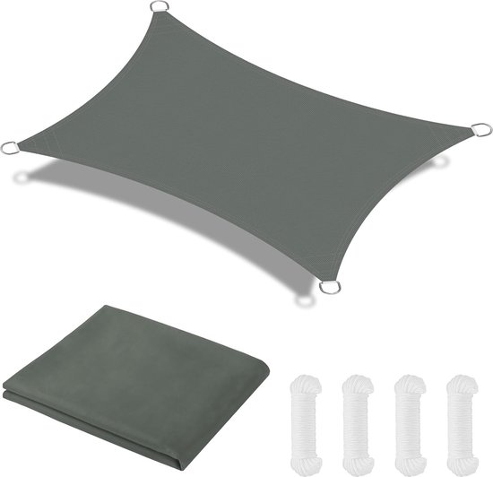 Outsunny zonneluifel terrasluifel, inclusief handkruk, weerbestendig, 350 cm x 290 cm, blauw, wit