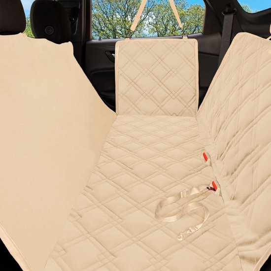 Beige Hondendeken Voor Auto Achterbank Waterdicht Robuust Honden 