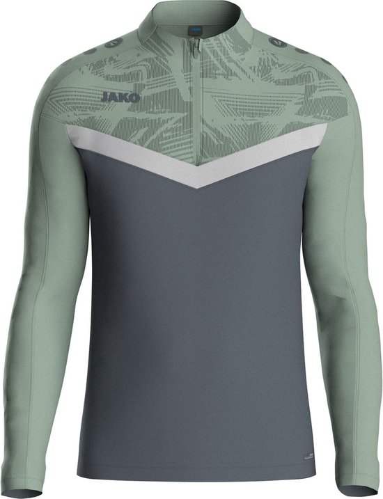 Jako Iconic Ziptop Heren - Zachtgrijs / Mintgroen / Antra Light | Maat: 3XL