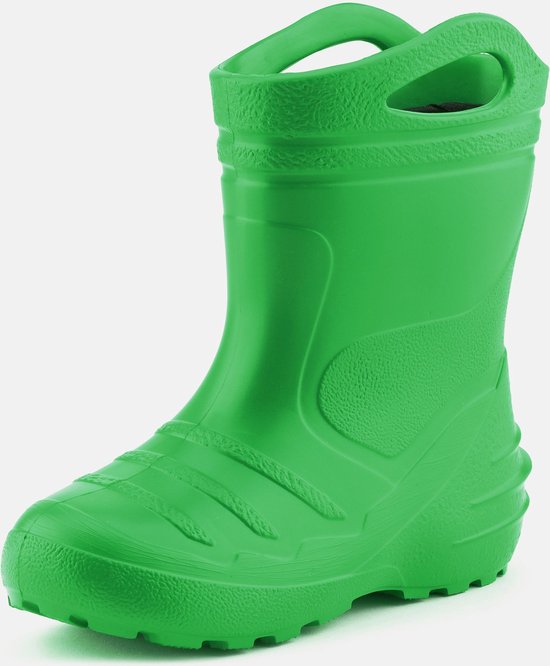 Ladeheid LA-KL-051 Kinder Regenlaarzen - Rubber - met Binnenschoen en Grepen - Waterdicht - EVA - Wasbare Binnenschoen – Groen – 24