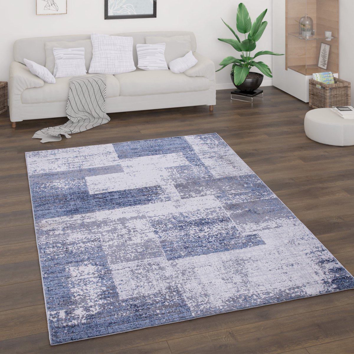 Paco Home Vloerkleed Woonkamer Laagpolig Vintage Abstract Modern Geometrisch Ruitpatroon 200x280 cm