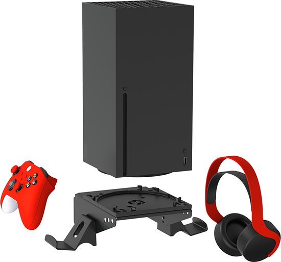 YONO Muurbeugel geschikt voor Xbox Series X - Wall Mount Beugel Console met Controller Houder voor Xbox - Zwart