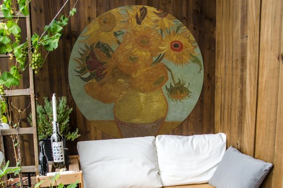 Garden Circle Tournesols - Vincent van Gogh - 120x120 cm - Affiche de jardin ronde - Extérieur XXL / Groot format !