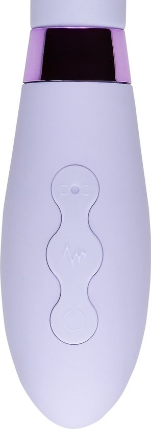 Close-up van de bedieningsknoppen van de paarse vibrator.