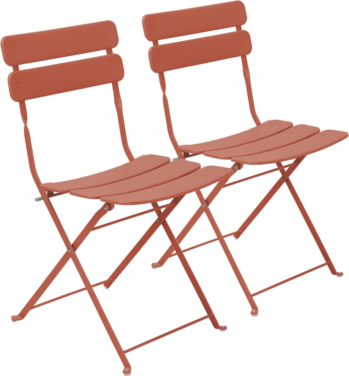 Oviala - Set van twee terracotta stalen klapstoelen - Annecy