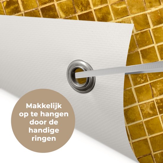 Tuinposter Goud - Design - Abstract - 40x80 cm - Wanddecoratie Buiten - Tuinposter - Tuindoek - Schuttingposter - Tuinschilderij