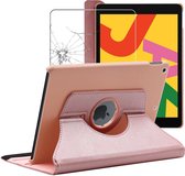 ebestStar - Hoes voor iPad 10.2 (2019, 2020, 2021) Apple, Roterende Etui, 360° Draaibare hoesje, Rosegoud + Gehard Glas