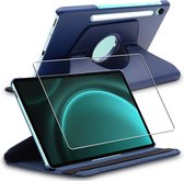 ebestStar - Hoes voor Samsung Galaxy Tab S9 FE X510N, 5G X516B, Roterende Etui, 360° Draaibare hoesje, Donkerblauw + Gehard Glas