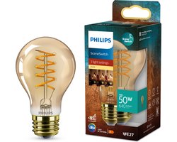 Philips Deco LED - SceneSwitch - 50W - E27 fitting - A60 Standaard lampvorm - Amberkleurige lamp