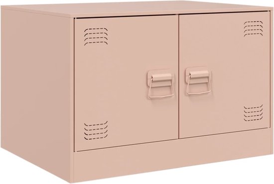 vidaXL - Salontafel - 67x50x44 - cm - staal - roze