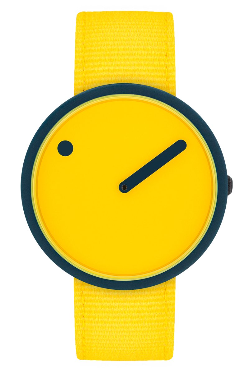 Picto Ocean Ghost Nets Electric Yellow Designhorloge - Donkerblauw Geel - R44024-R022 - 40mm