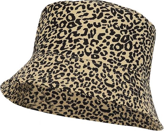 Bucket hat dames - Leopard - Vissershoedje - One Size - Buckethat - Vissershoedje dames - Festivalhoedje - Visserhoedje met print