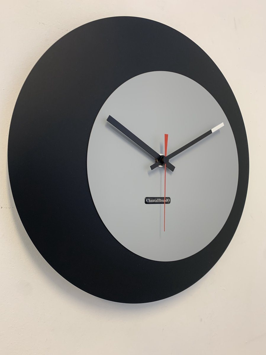 ChantalBrandO wandklok ECLIPS Zwart & Grijs Modern Design