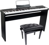 Fazley FSP-200-BK digitale piano zwart + onderstel + pianobank