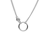 Dames Ketting met Cirkel hanger - Zilveren Dames ketting met hanger met zirkonia - Zilver 925 - Amona Jewelry