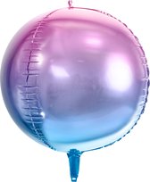 Partydeco - Folieballon rond Paars - Blauw