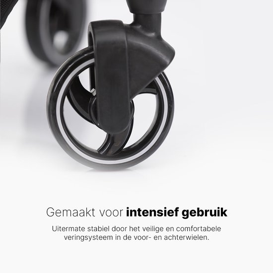 Hamilton by Yoop XL Buggy – MagicFold™ Technologie – Tot 22kg – 50 liter Bagagevak – Premium Wandelwagen – Inklapbaar – Gemêleerd lichtgrijs