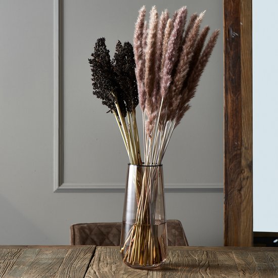 Riviera Maison Glazen Vaas RM Laredo Vase Taupe