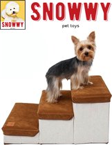 SNOWWY - Escalier pour chien avec espace de rangement - Rampe pour Chiens avec compartiment de rangement pratique - Rampes pour chien - pliable - Marche pour animal de compagnie - Échelle pour chien - Marron