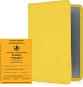 kwmobile Hoesje voor vaccinatieboekje - Hoes voor vaccinatiebewijs in geel - Omslag voor geel boekje