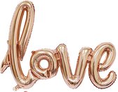 Rose Gouden Valentijnsballon LOVE - Champagne Gouden Valentijnsballon - Versiering Valentijn - Letter Ballon Valentijn - Rode Ballonnen Valentijnsdag