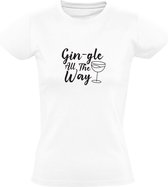 Gin-gle All The Way | Dames T-shirt | Wit | Gin tonic | Cocktail | Drink
