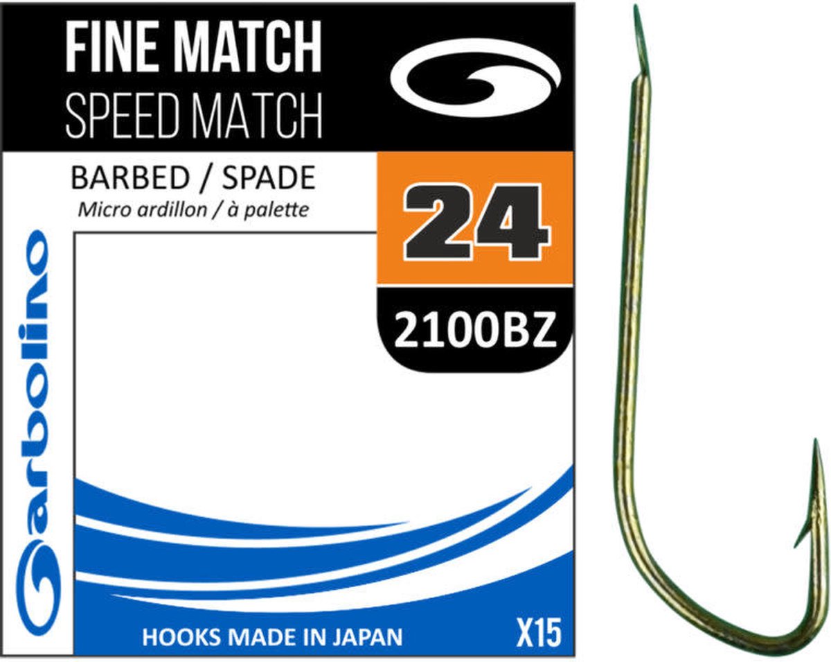 Garbolino Fine Match Speed Match Barbed-Spade (15 pcs) - Maat : 14