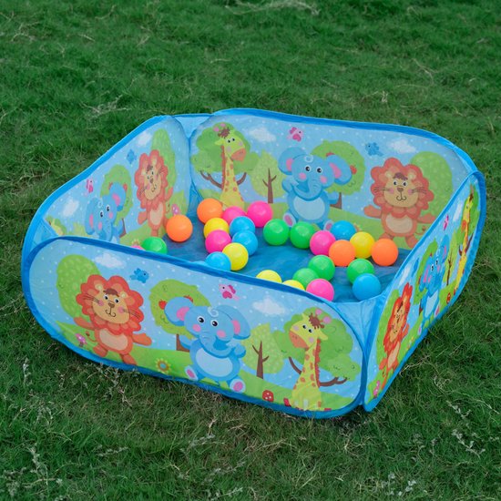 Ballenbak Incl 30 Stuks Ballenbak ballen - Vrolijke Dieren print - Baby - Peuter - Ballenbak met 30 ballen voor ballenbak van Hodiwheel — afbeelding 3