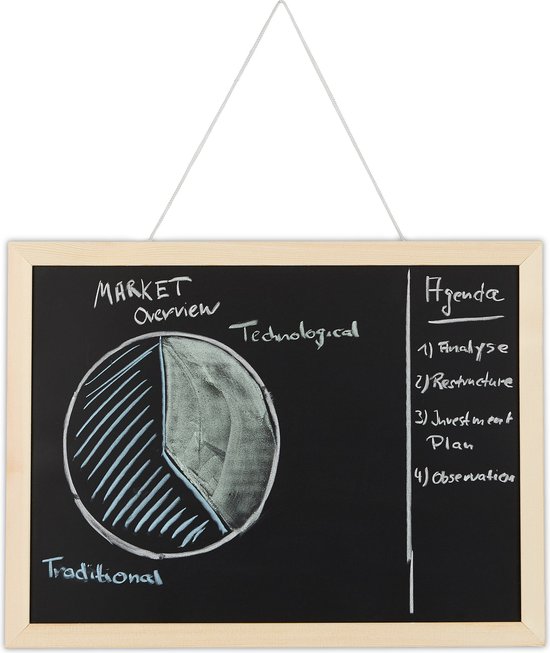 Krijtbord met M2024 Houten Lijst - Zwart / Bruin
