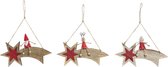 Kerstversiering DKD Home Decor Hout Touw Ster (21 x 3 x 15 cm) (3 pcs)